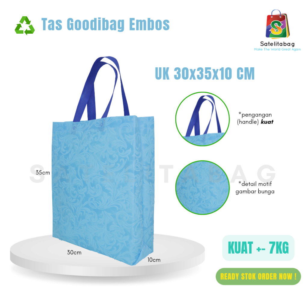 

Tas Spunbond Goodiebag Motif Embos Timbul Batik 3D Dan Flow Hajatan Souvenir Ulang Tahun 30 x 40 x10