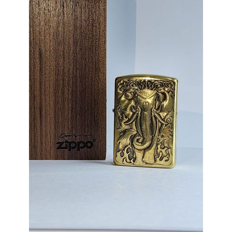 Zippo Original Armor Golden War Elephant 2 sisi Japan Finish