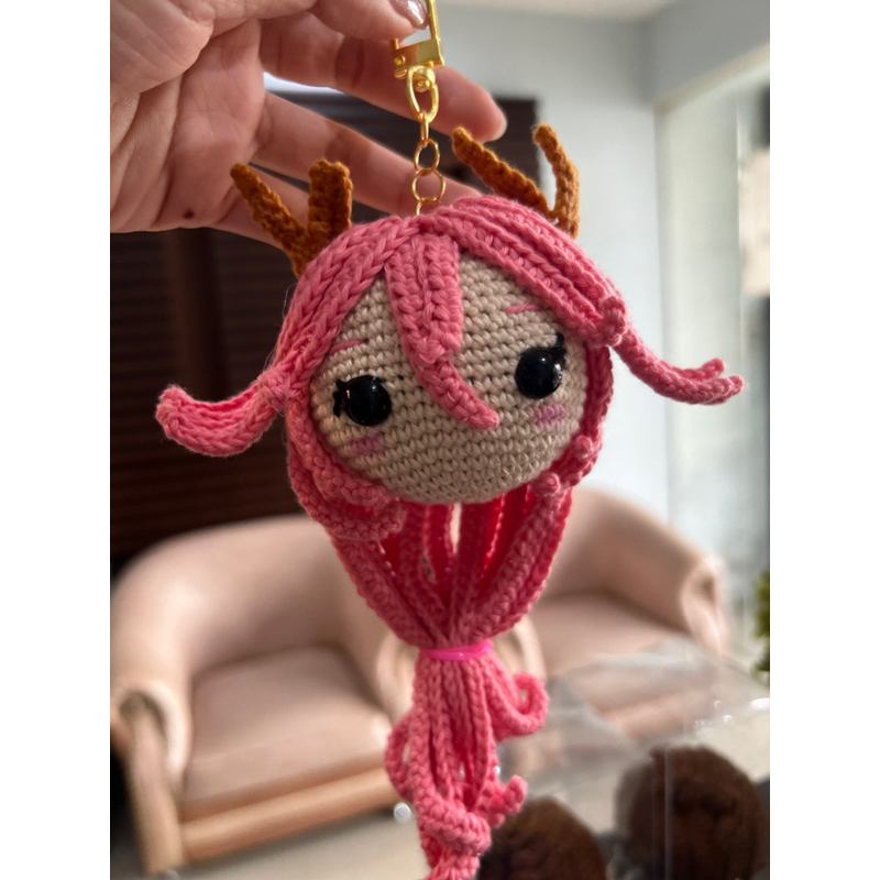 yae miko genshin impact keychain / gantungan kunci boneka rajut amigurumi