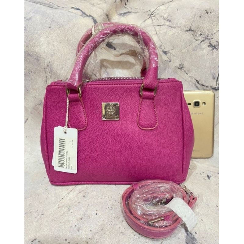 Tas Les Catino Promisa mini Satchel warna Fuchia Original