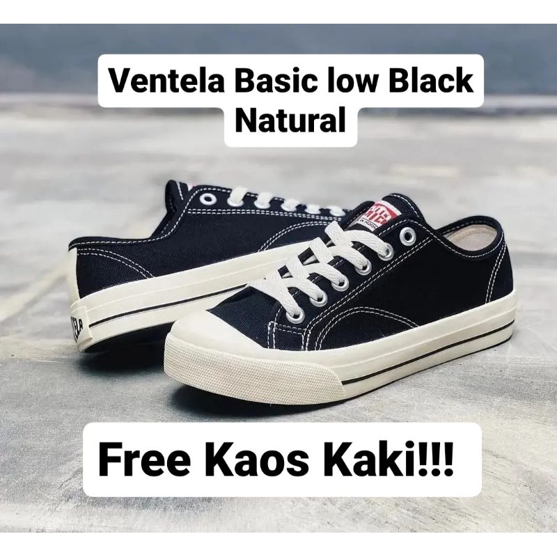 VENTELA BASIC LOW BLACK NATURAL VENTELA BASIC LOW SEPATU VENTELA MURAH VENTELA BASIC BLACK NATURAL L