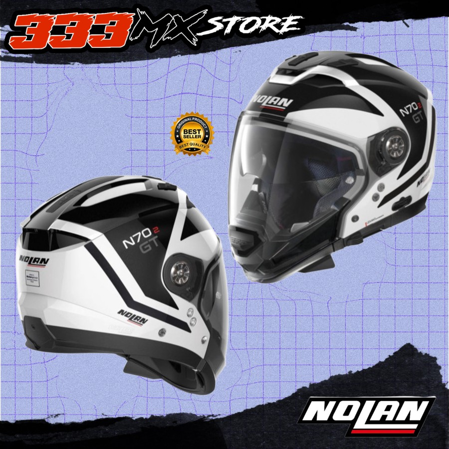 HELM NOLAN N70.2 GT GLARING 49 METAL WHITE HELM MOTOR NOLAN ORIGINAL