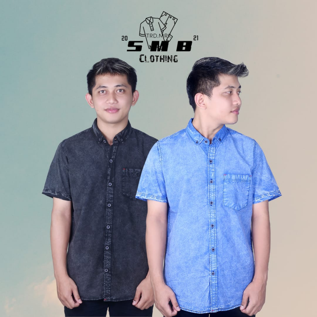 Kemeja Dewasa Motif Levis Denim Slimfit Pria Wanita