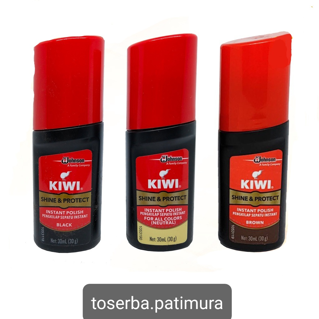 Semir Sepatu Kiwi 30ml Cair hitam, coklat, netral