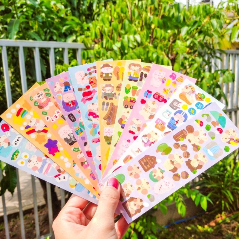 

BEAR TRAVEL - KEIVRYTHING Sticker Sheets Journal Planner Kawaii Aesthetic Kiss Cut