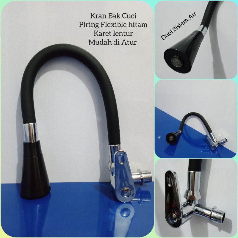 Kran Angsa Flexible warna hitam/kran bak Cuci piring Stenlis