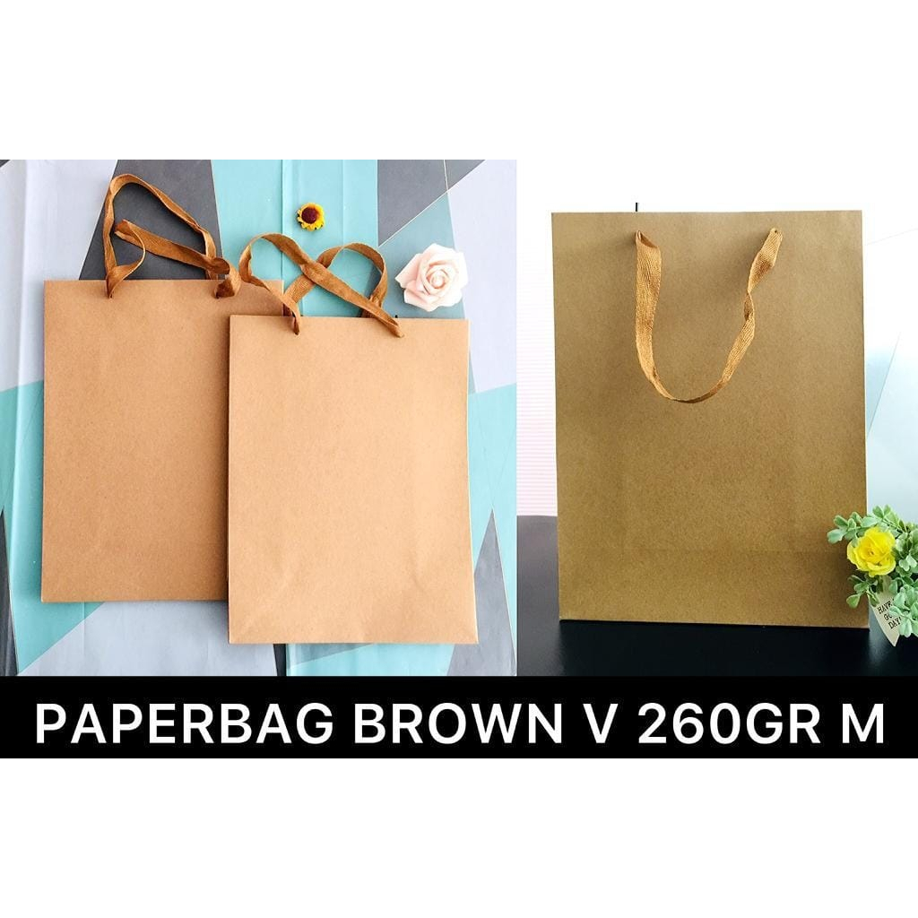 

Paper Bag Brown Polos Vertikal Uk M / Paper Bag Coklat Polos