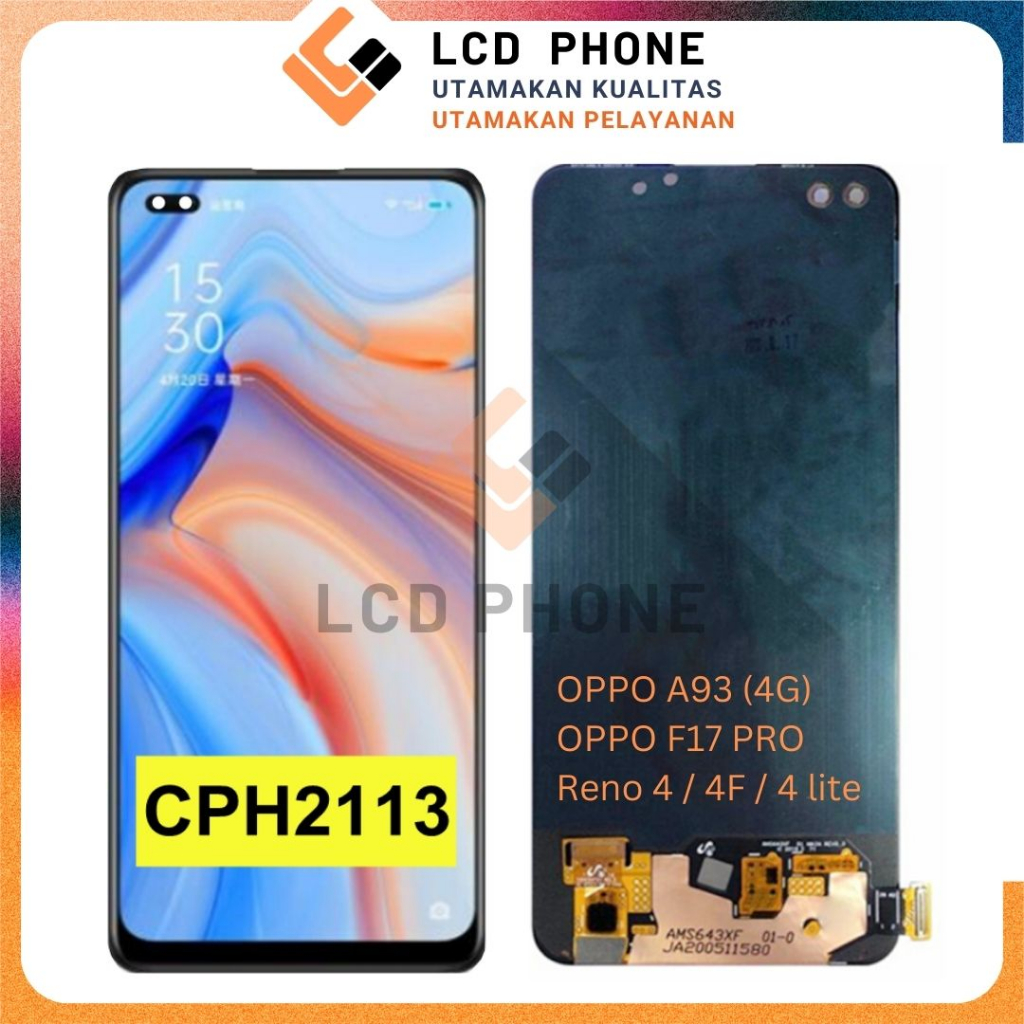 LCD Touchscreen Reno 4, Reno 4F, Reno 4 Lite, Oppo F17 Pro, Oppo A93 (4G) ORI FULLSET