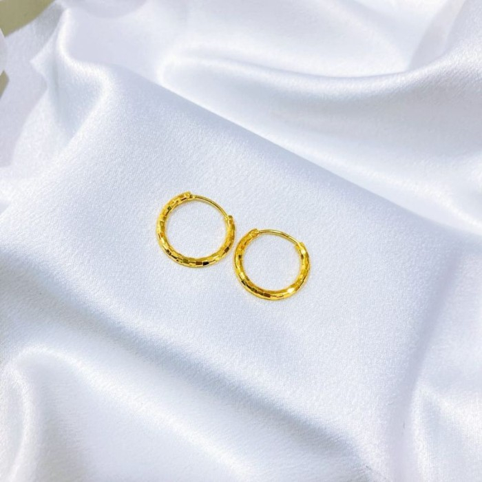 ANTING GIPSI TITANIUM GOLD ANTING BULAT WANITA ANTING ANAK PEREMPUAN