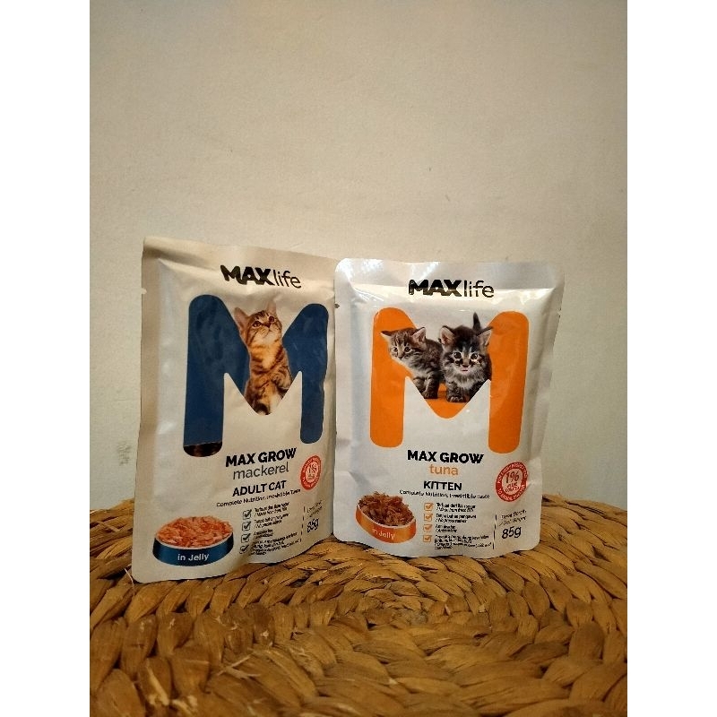 

max life pouch kitten rasa tuna dan mackerel makanan kucing