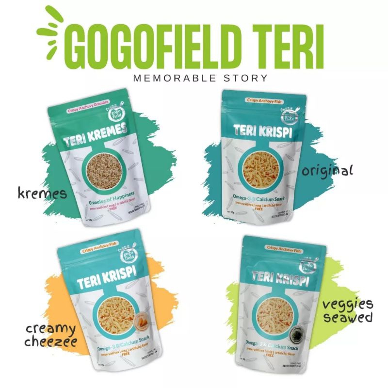 

Gogofield Teri Krispi/Teri Kremes/Teri Crispy/Teri No MSG/Teri Campuran MPASI/Teri Snack Anak