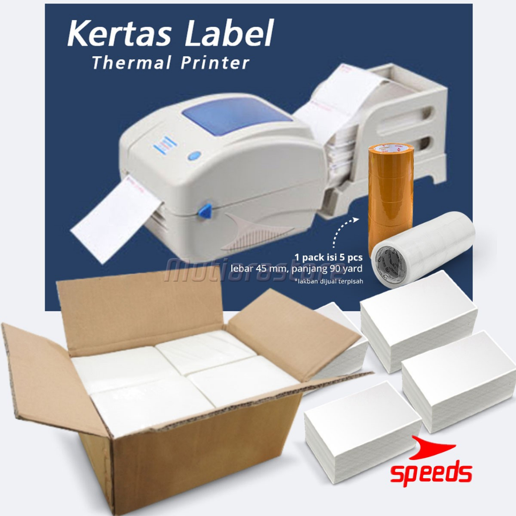 SPEEDS Label Thermal 100x150 Kertas isi 500 lembar Sticker Receipt Printer Barcode Xpinter