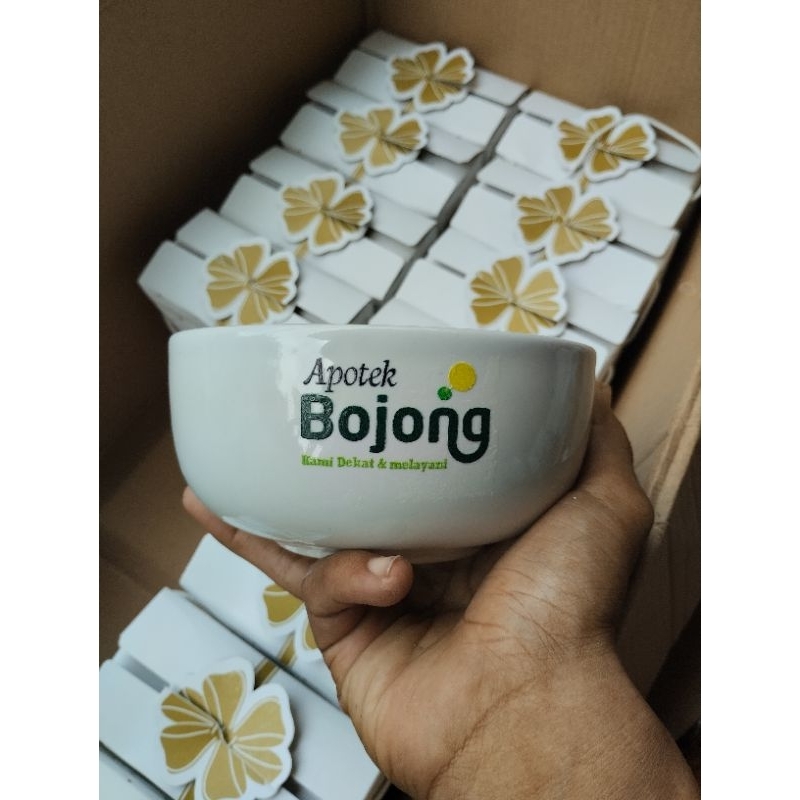 souvenir mangkok two tone kemas box souvenir mangkok keramik