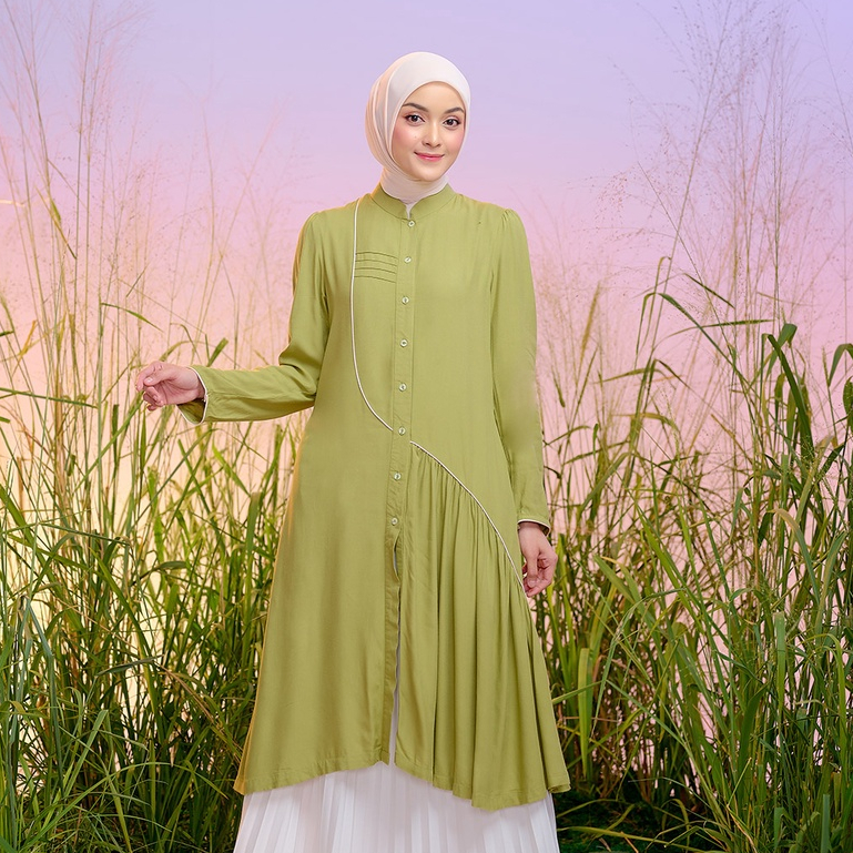 Monokhei - Grassla Tunic - Tunik Wanita | Baju Atasan Muslim Wanita | Tunik rayon | Tunik Polos