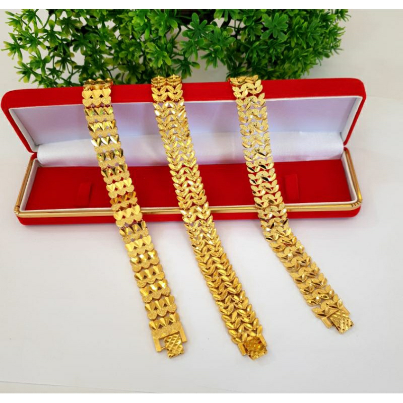 gelang rantai dubai warna emas 24k