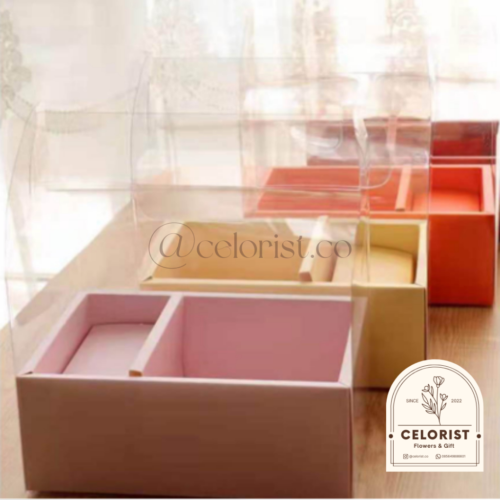 Flower & Cake Box Kotak Kado Bunga Kerajinan Mika Transparan Palembang