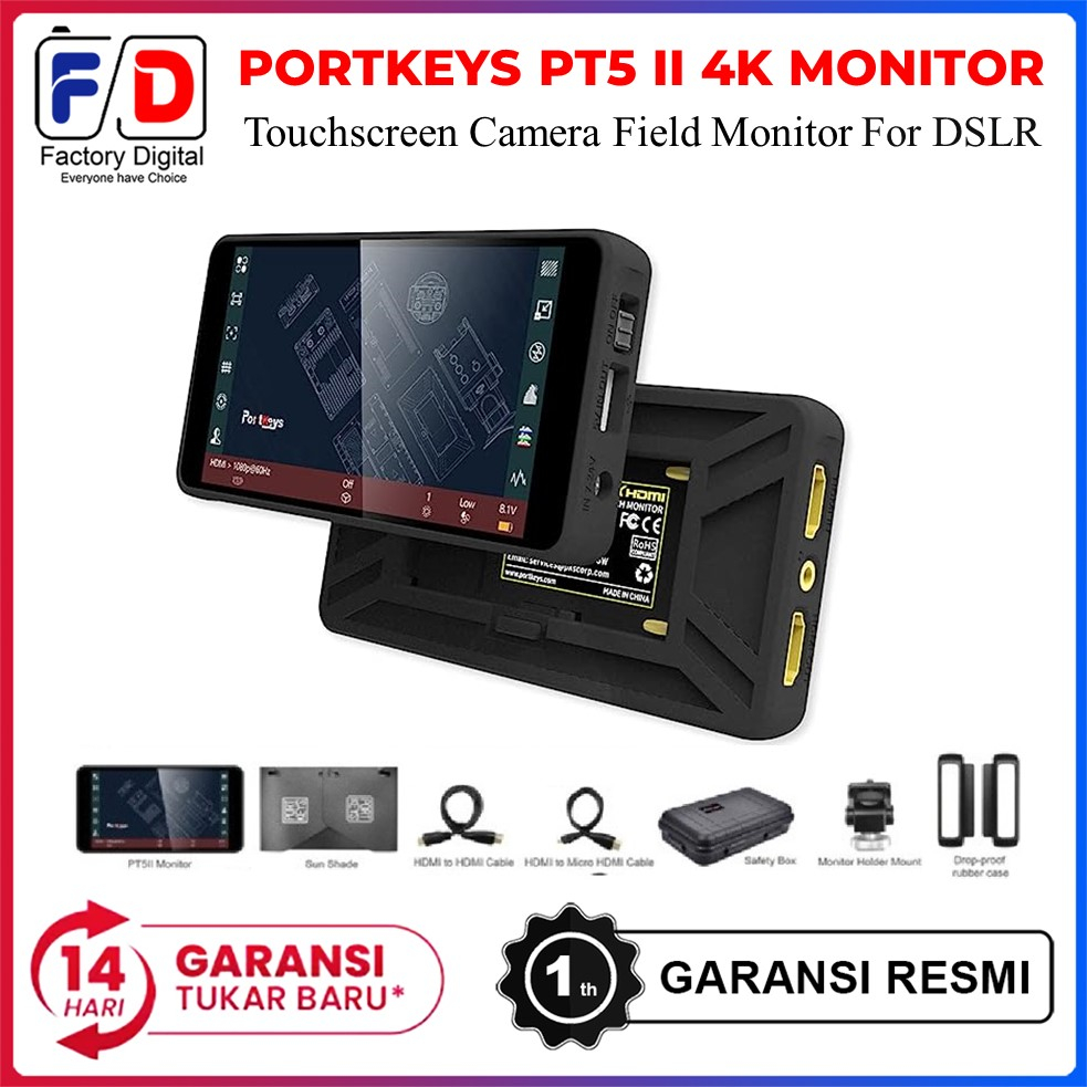 Portkeys PT5 II 5" Inch 4K Touchscreen Monitor Eksternal PT5II RESMI