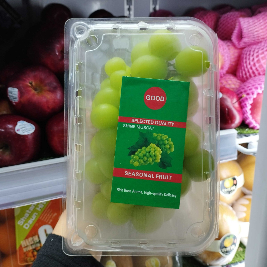 

Anggur Shine Muscat Pack 500gr | Anggur Jepang | Shine Muscat 500gr | Muscat Viral