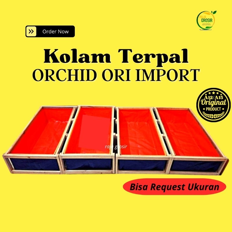 Terpal Kolam Ikan Berkualitas Orchid A12/A15 Ori Import Ukuran 2x1x1 Bisa Request Ukuran Warna Biru 