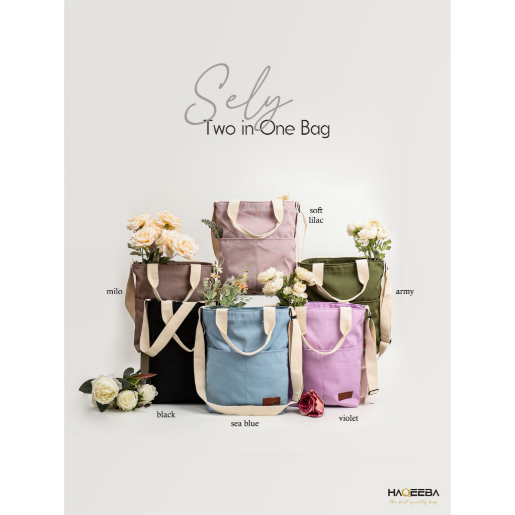 Sely Bag by Haqeeba  / Sling Bag Kokoh / Sling Bag Simple / Tas Laptop / Tas Selempang / Haqeeba Ori