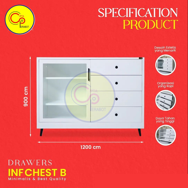 Rak Cabinet TV Besi Buffet Anti Rayap Banjir Kuat