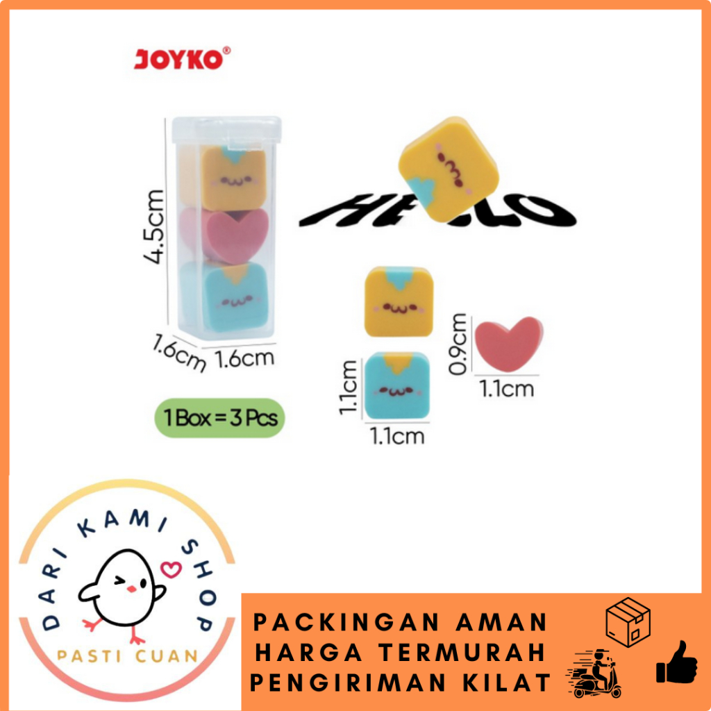 

JOYKO ERASER / PENGHAPUS PENSIL IMUT LUCU ER-134 GOOD LUCK LUCKY CHARM 1 PAK = 3 PCS