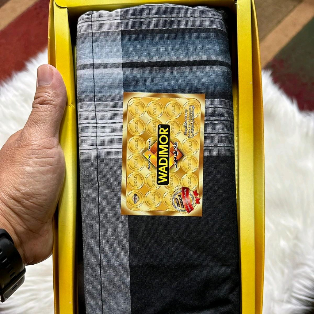 Sarung Wadimor Gold Hitam Putih Dewasa