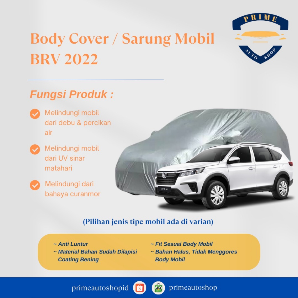 Body Cover New Honda BRV 2022 / Sarung Mobil New BRV 2022