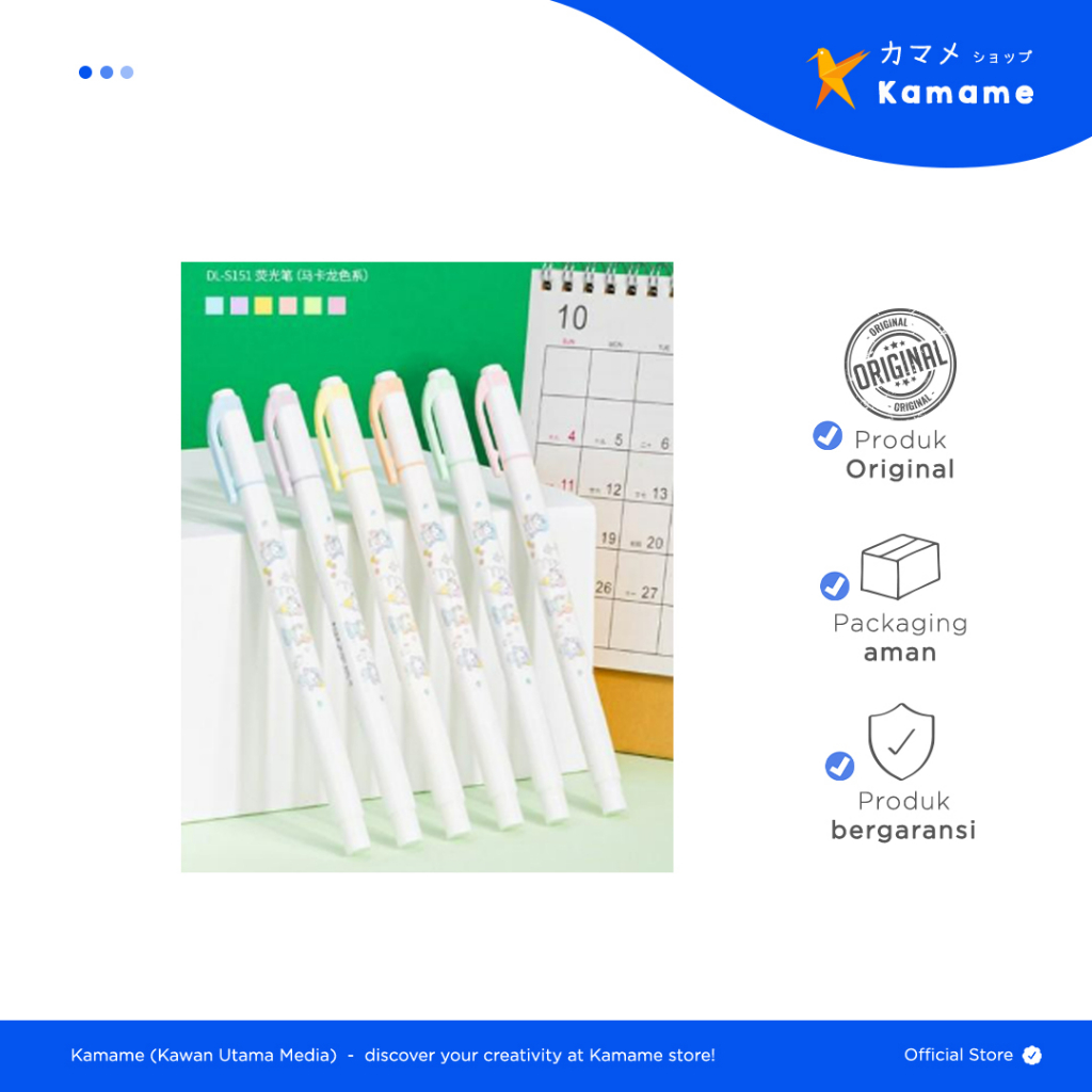 

Deli Highlighter - Penanda Dual Tip Berisi 6 pcs Design Lucu S150 - Kamame