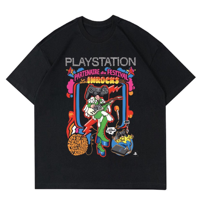 KAOS BAJU PLAYSTATION - PARTNAIRE DU FESTIVAL 2004 | T-SHIRT PLAYSTATION FESTIVAL 2004 VINTAGE | BAJ