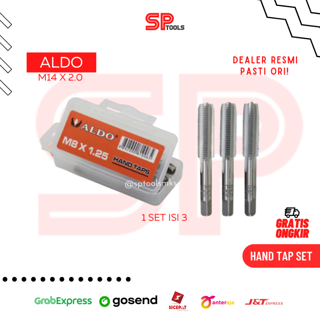 ALAT MATA HAND TAP DRAT DALAM / TAP MUR BAUT M14 X 2.0 ALDO
