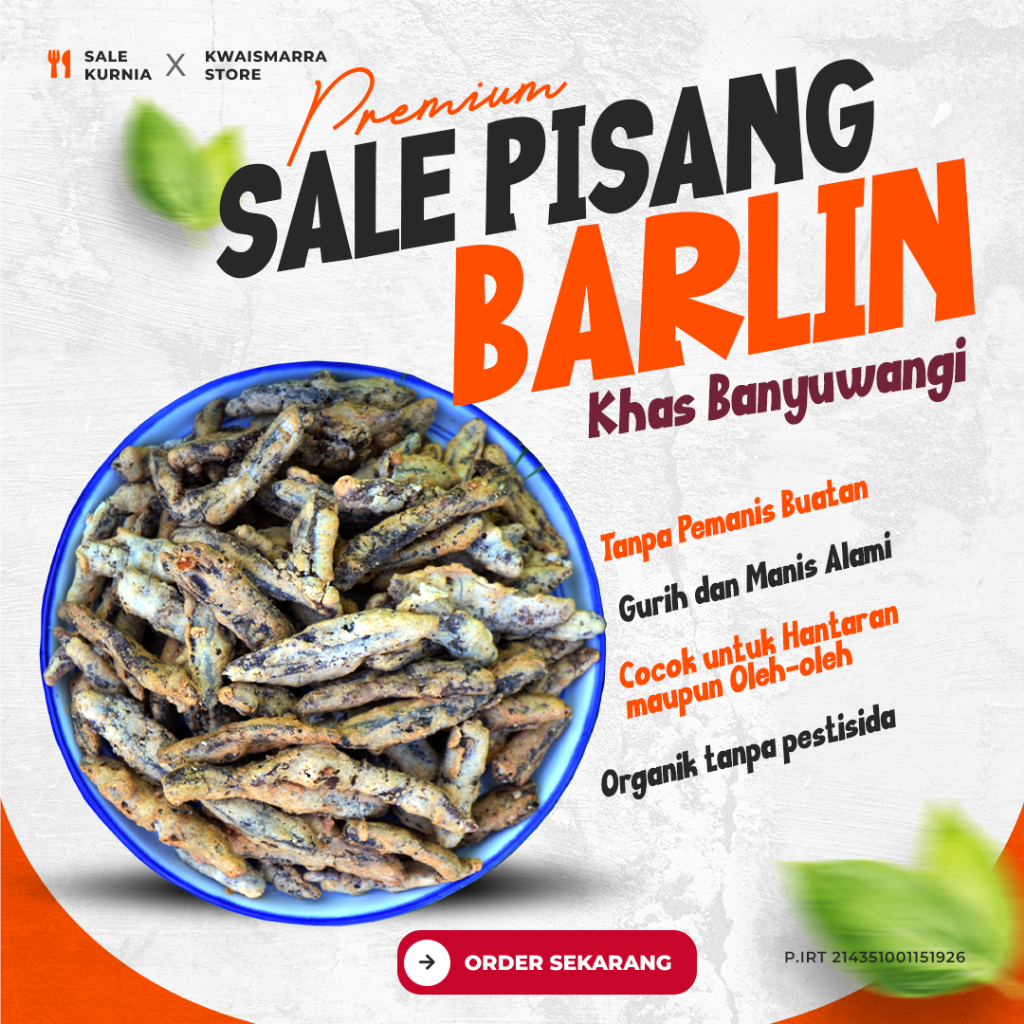 

SALE PISANG BARLIN ORGANIK PREMIUM KARUNIA KHAS BANYUWANGI 500 gram