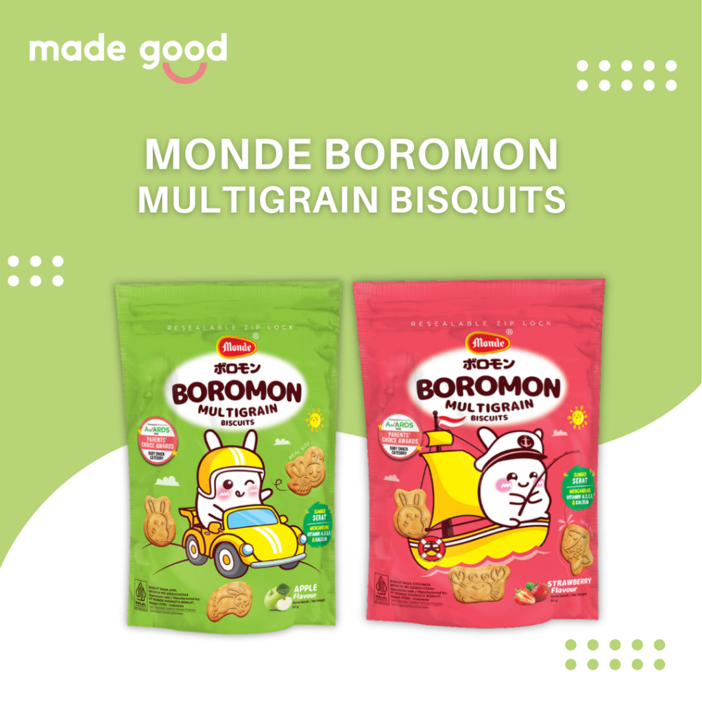 Monde Boromon Multigrain Biscuit Apple Strawberry 50gr Snack Anak