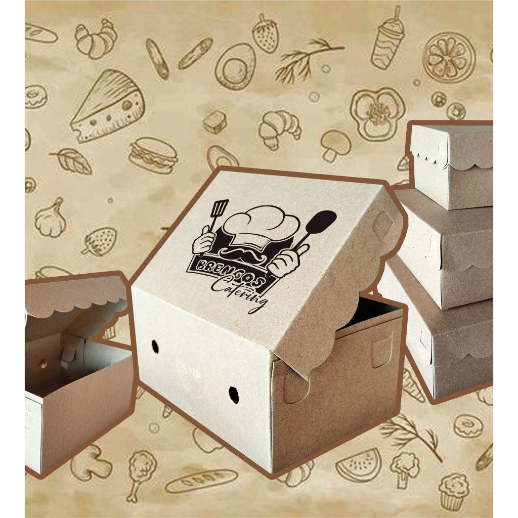 

Kotak Snack Coklat Sablon 16 x 12 x 7 / Kotak Snack Sablon / SnackBox Sablon Uk. 16 x 12 x 7 / Snack Box Coklat Sablon