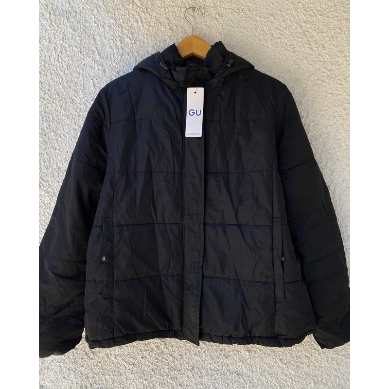 JAKET BULANG GU UNIQLO HITAM HOODIE