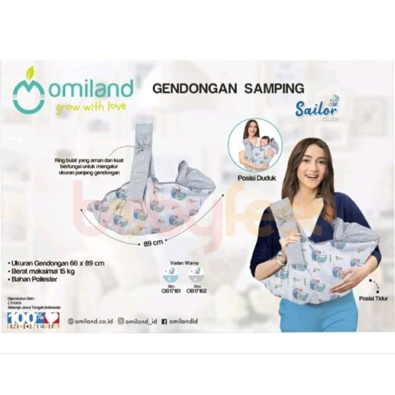 Omiland gendongan samping seri sailor warna abu dan biru OB17162 OB17161 harga tercantum harga 1pcs