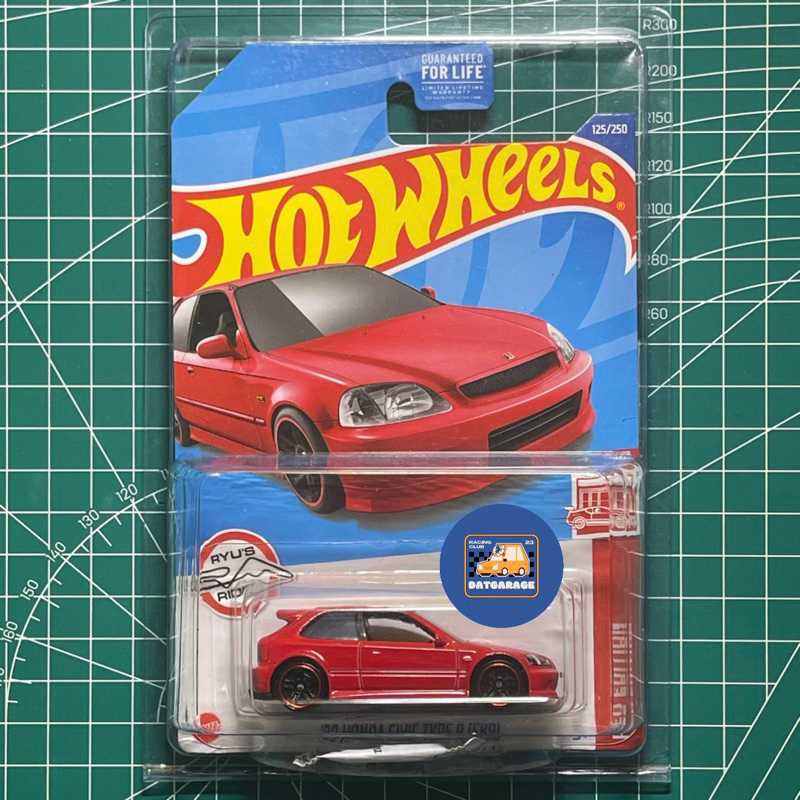 Hotwheels Honda Civic EK9 Red Edition Merah
