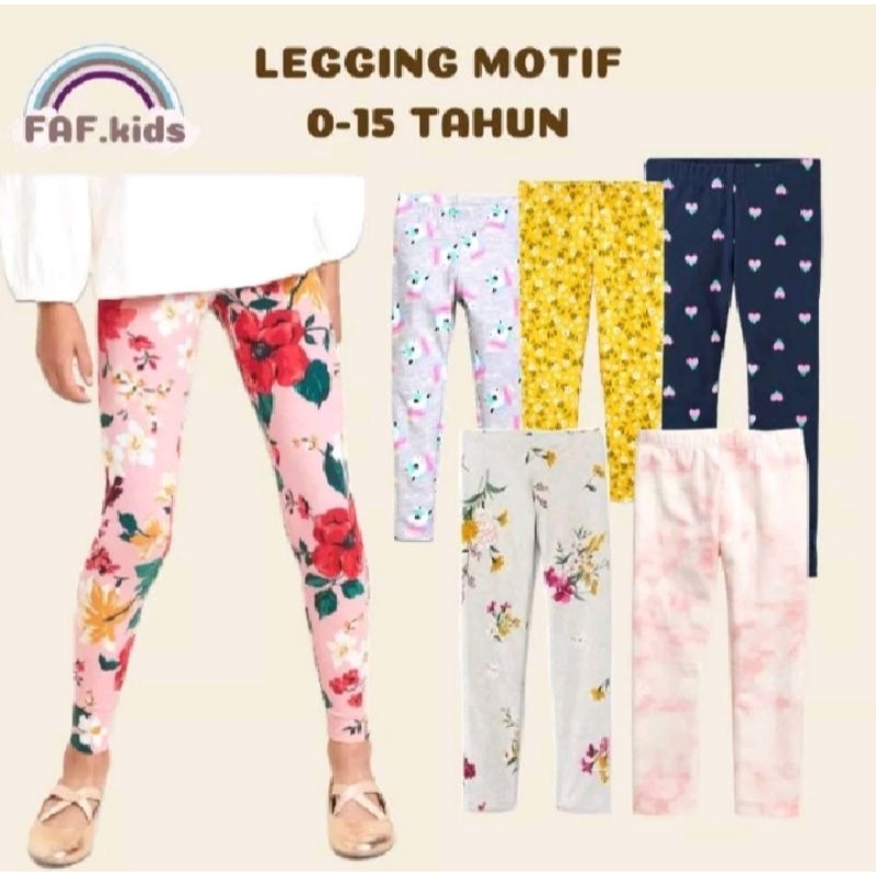 LEGGING ANAK MOTIF 0-15 TAHUN / LEGGING PANJANG ANAK PEREMPUAN