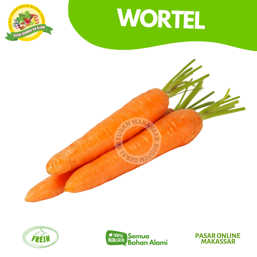 

Sayur Sayuran WORTEL 500gr FRESH Segar Murah Kebutuhan Pokok Sayuran Online Makassar Instan Delivery