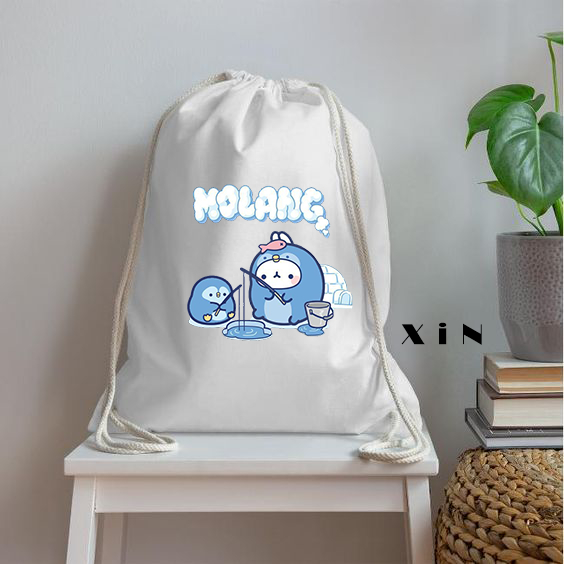 TAS SERUT KANVAS MOTIF Molang UNISEX Batch 1 DRAWSTRING BAG
