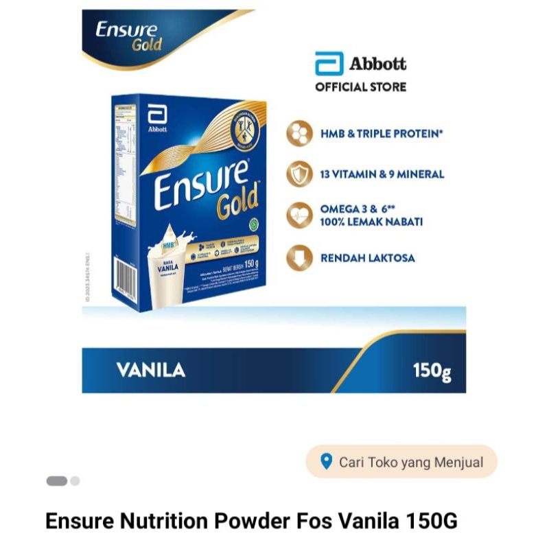 

Ensure Gold Vanila 150 gr