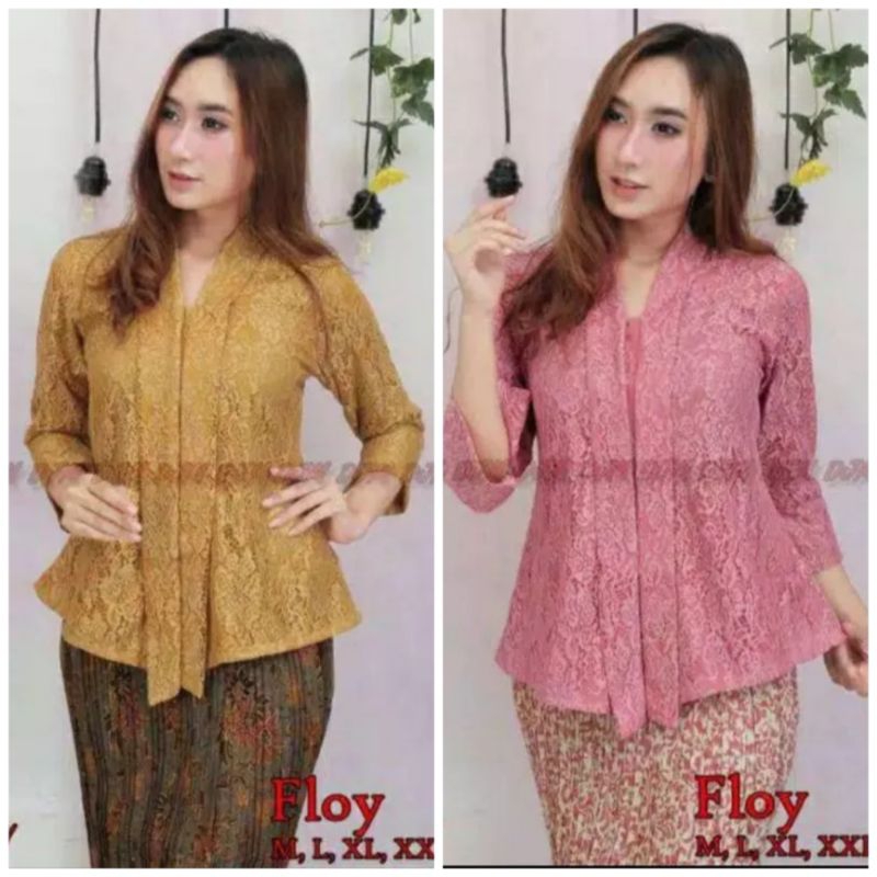 Kebaya Jumbo 3L XXXXL Ld 130 Atasan Kebaya Modern Kutubaru Brokat Kebaya Kondangan Brukat Floy Polos