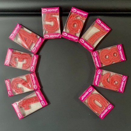 Lilin Angka Merah Glosy Red Number Candle Ultah Ulang Tahun Peralatan Equipment Stuff Perlengkapan P