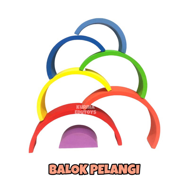 APE MAINAN EDUKASI MAINAN ANAK BALOK PELANGI RAINBOW BLOCK