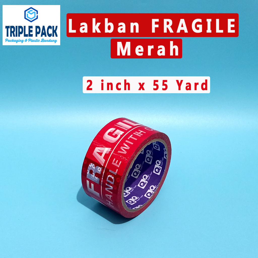 

lakban fragile merah jangan dibanting 2 inch x 55 yard