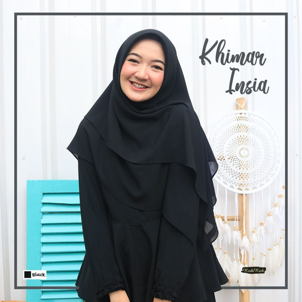 RISKIRICH Insia Khimar Segiempat Instan 2 layer Premium