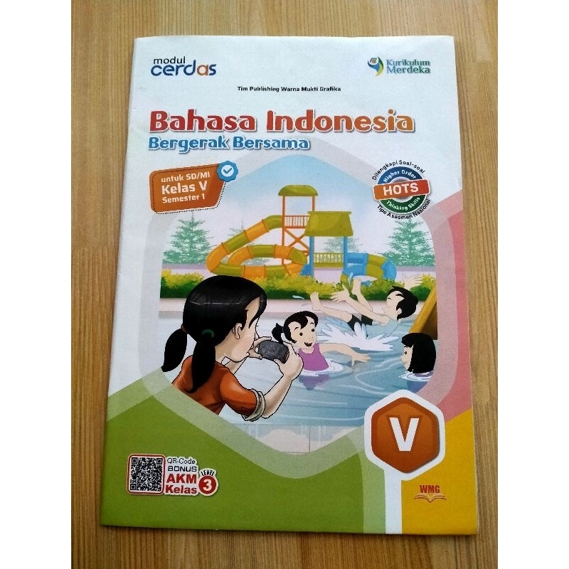 Modul cerdas B.indonesia  kelas 5 semester 1 kurikulum merdeka  penerbit  pt.warna mukti grafika terdiri dari 80 halaman ukuran LKS