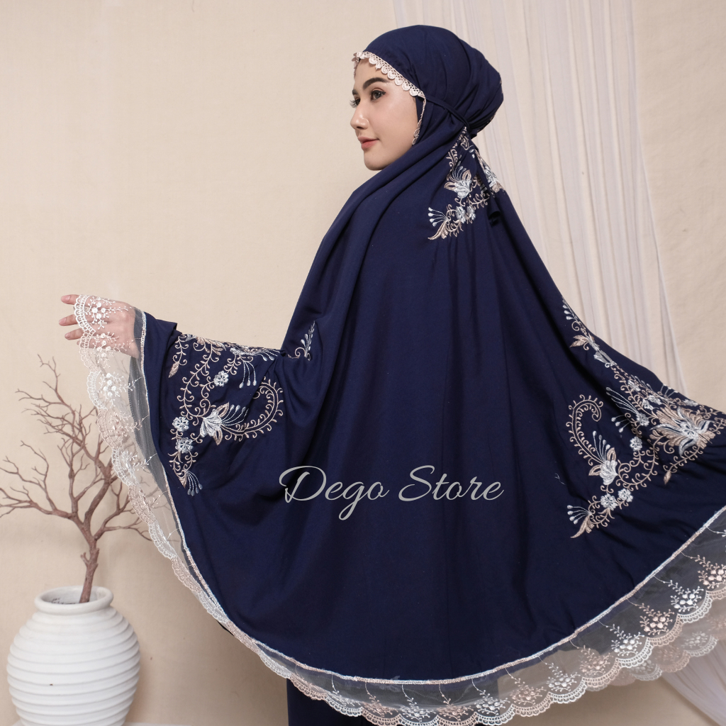 DEGO - Mukena Dewasa Katun Premium Bordir Azizah Terbaru