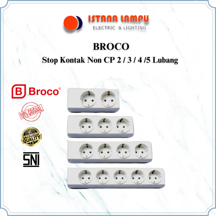 STOP KONTAK BROCO 2/3/4/5 LUBANG / TERMINAL / COLOKAN LISTRIK BROCO
