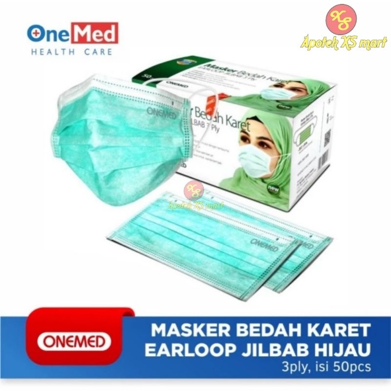 ONEMED MASKER 3PLY JILBAB WARNA BOX HIJAB